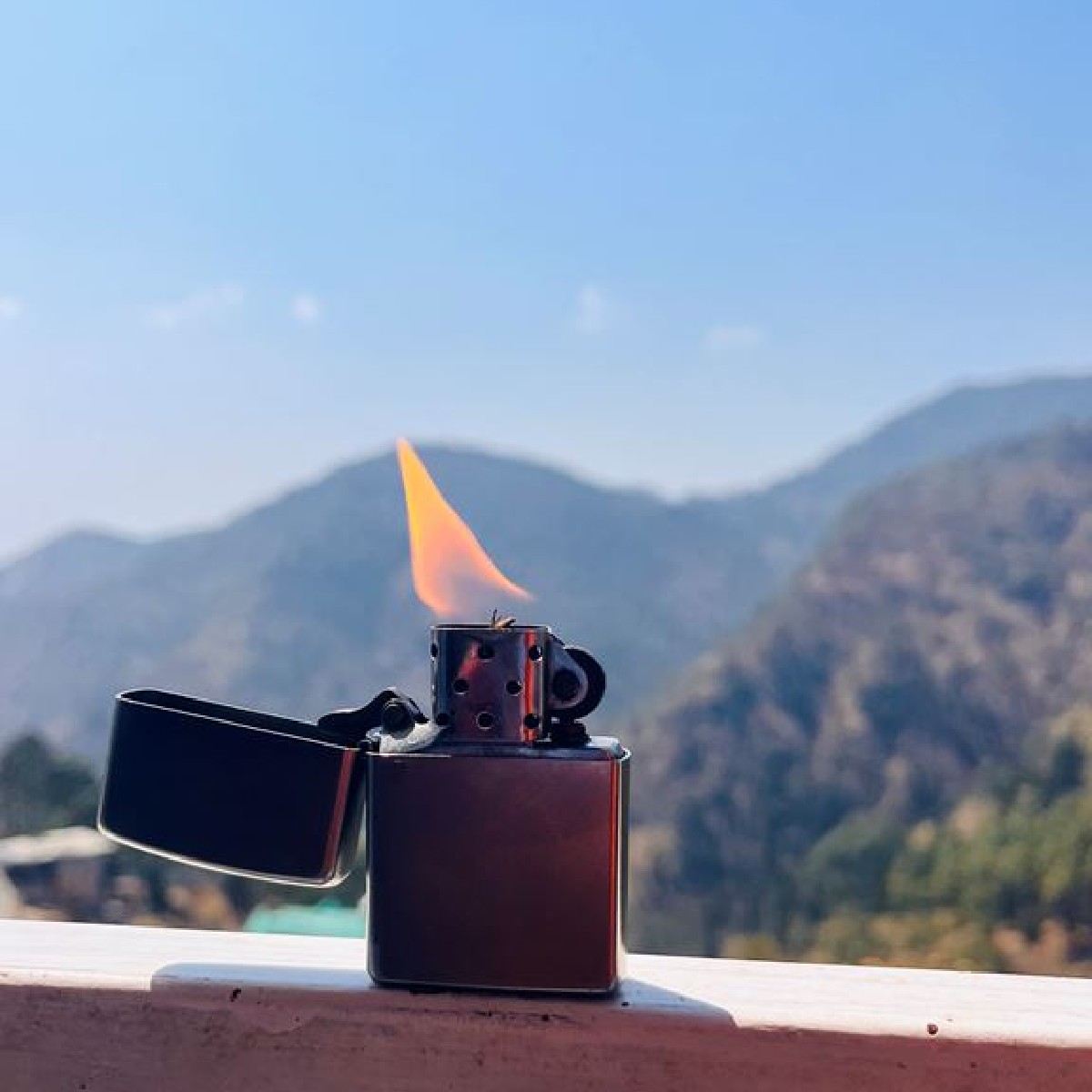 Now that’s a breathtaking view 🏔️🔥 📷: instaryan25 Model: Classic Brushed Chrome #Zippo #MadeInUSA #ZippoFanFeature