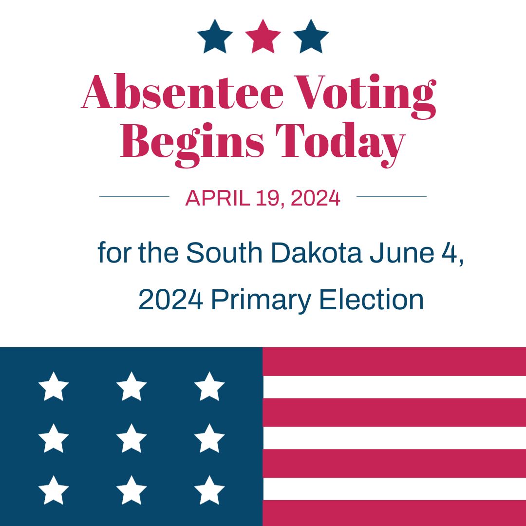 Absentee voting begins today! Find more information here: sdsos.gov/elections-voti…