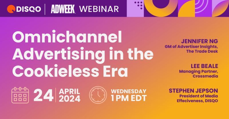 Less than a week until @DISQO and @Adweek's webinar! Have you registered yet? 

We're bringing together #Experts from across the #AdvertisingEcosystem in the trenches of #AdMeasurement. 

Register here: hubs.li/Q02rGyk20

#Webinar @TheTradeDesk @crossmediaus