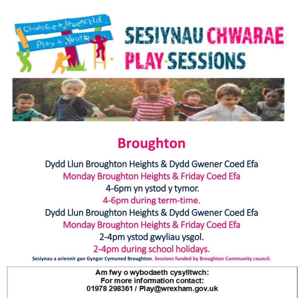 Sesiynau Chwarae Broughton- Broughton Play sessions.

#Broughton #Wrecsam #wrexham #chwarae #play #amDdim #free #sesiynauChwarae #playSessions