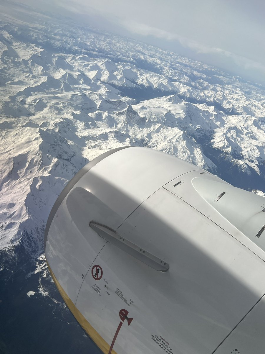love flying over the Alps, that means were on our way to Italy again !