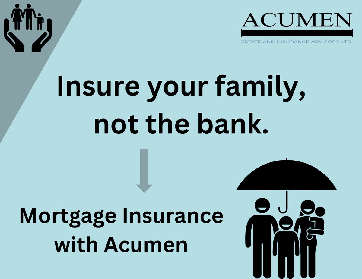 Insure your family, not the bank.
Too often, homeowners simply take the policy offered by the bank with their mortgage.
At Acumen, we believe in empowering you to make the best choices for your family's future.
#MortgageInsurance #TermLifeInsurance #FamilyFirst #SecureYourFuture