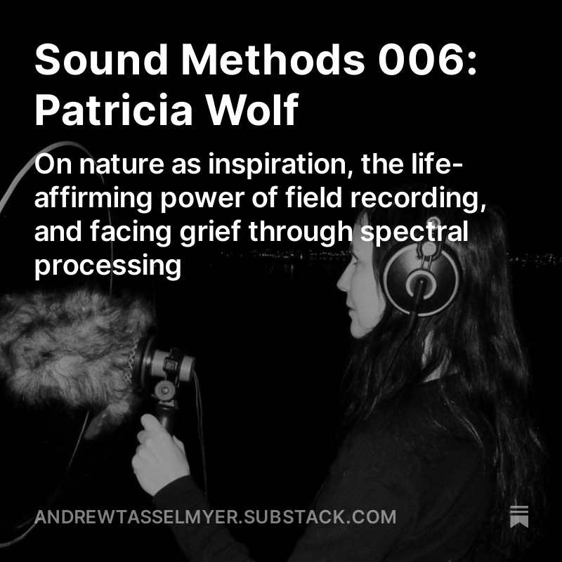 I (Andrew) had a great time chatting with @patwolfmusic on the latest episode of Sound Methods. Check it out here: andrewtasselmyer.substack.com/p/sound-method…