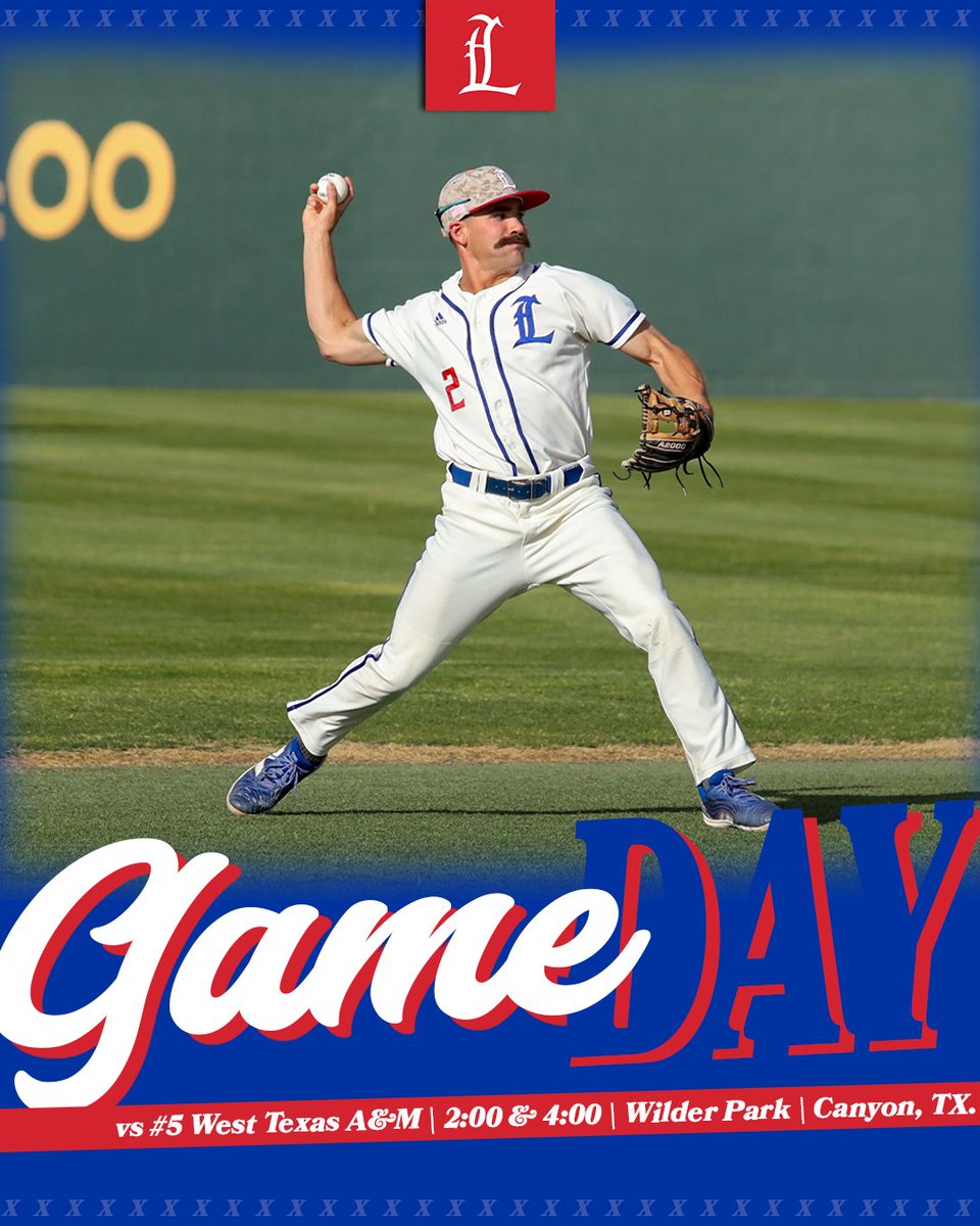 𝙍𝙞𝙫𝙖𝙡𝙧𝙮 𝙤𝙣 𝙩𝙝𝙚 𝙍𝙖𝙣𝙜𝙚

🆚 @WTAMUBaseball 
⏰ 2:00 & 4:00 PM
📍 Canyon, TX.
🏟️ Wilder Park
📺 linktr.ee/lcubaseball