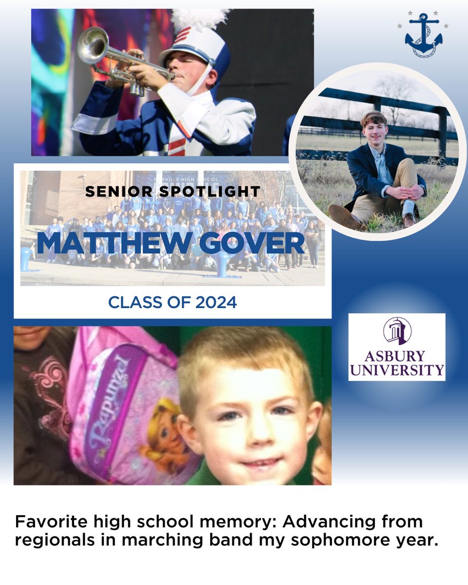 DanvilleSchools's tweet photo. Congratulations, Matthew Gover! View Matthew's full senior spotlight on the Danville Schools Facebook and Instagram pages. 

#DISD #SeniorSpotlight #Classof2024 https://t.co/RzIv67lgro