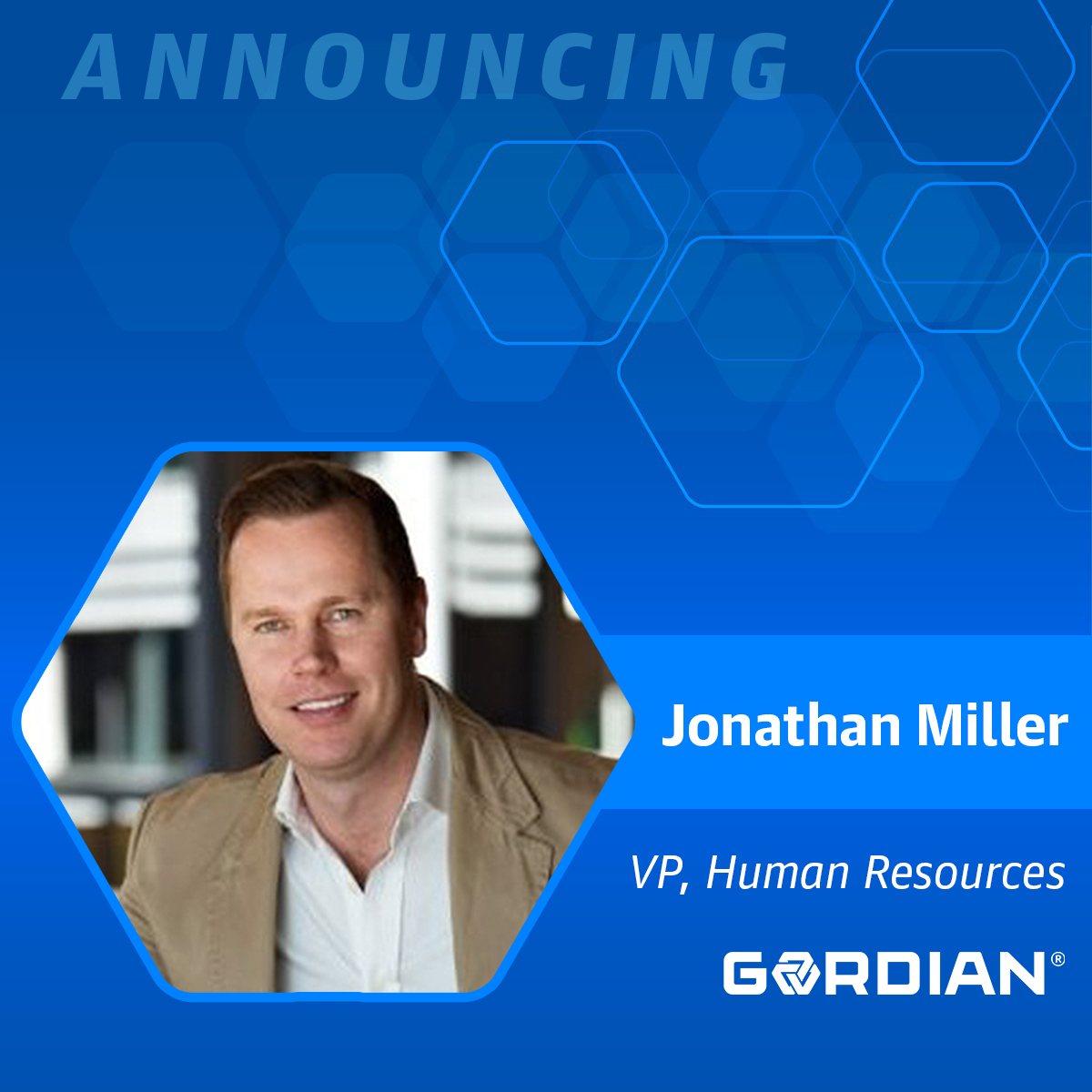 GordianCompany's tweet image. We&apos;re excited to announce the appointment of Jonathan Miller as Gordian&apos;s Vice President of Human Resources! #ForYouForUsForGrowth #Gordianites