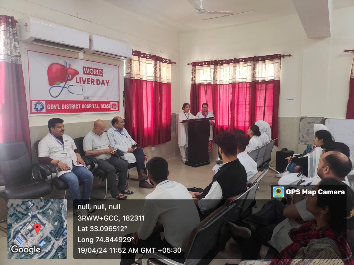 World Liver Day observed on 19.4.24 at DH Reasi Awareness regarding different aspects of Liver disease imparted to staff and general public by Consultant Physician DH Reasi. @OfficeOfLGJandK @SyedAbidShah @DrRakesh183
