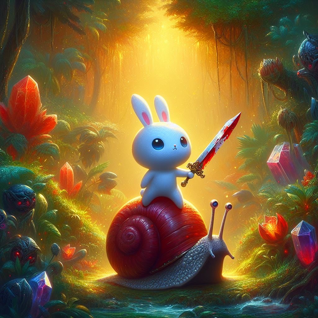 FooFoo_Rabbit's tweet image. #WhiteRabbit #FoosEscargots #AiArt