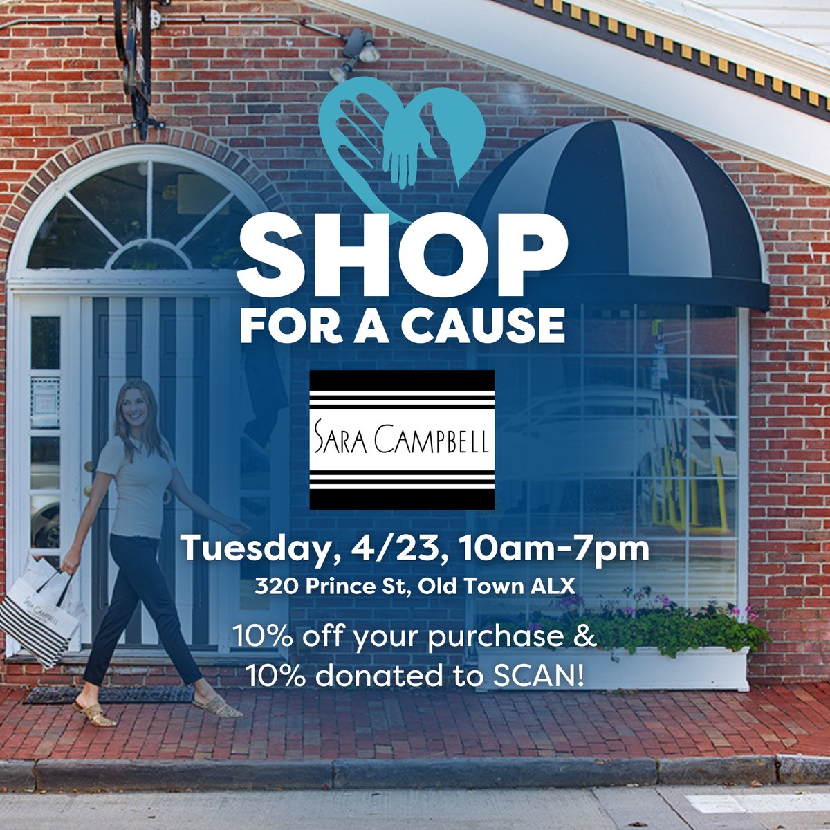Shopping that gives back? 🛍️💙 Count us in! Join SCAN at Sara Campbell in Old Town Alexandria for a day of deals and impact on 4/23. Get 10% off your purchase and an additional 10% will go directly to SCAN's work to prevent child abuse!
