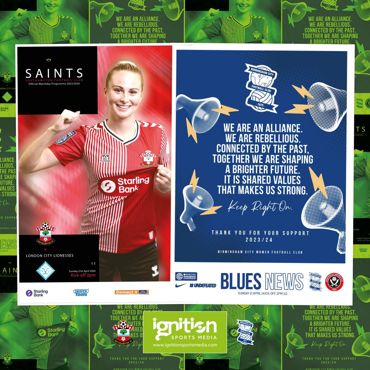 Blues Women and Southampton Women conclude their Barclays Women’s Championship campaigns on home soil this Sunday, so make sure you complete your collection of ‘Blues News’ and 'Saints’ via ignitionsportsmedia.com/products/birmi… and ignitionsportsmedia.com/products/south… @SouthamptonFC @BCFC @EFL