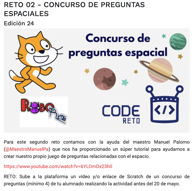 MaestroManuelPa's tweet photo. Contentísimo de poder contribuir de alguna manera a @robo_reto (en su modalidad #codereto). Gracias por contar conmigo, mucho ánimo a los y las participantes, y... ¡seguimos! 💪 #roboreto
https://t.co/qjuhd8ZNeJ https://t.co/5LoG9ASEcz