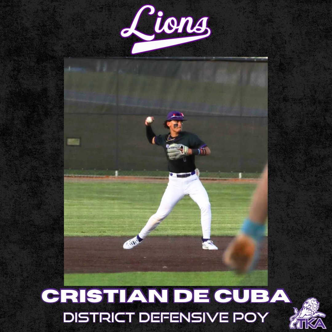 ⚾️ Congrats to our three TKA Baseball Players for being named to the All-District team and for Cristian De Cuba for being named District Defensive Player of the Year!
