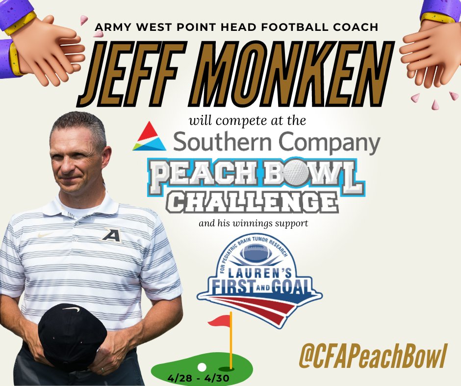 Many thanks to Coach Monken for competing to support LFG at the Southern Company Peach Bowl Challenge. Good luck! @CoachJeffMonken @ArmyWP_Football @ArmyFB_Recruit @CFAPeachBowl @SouthernCompany facebook.com/SOCompany/