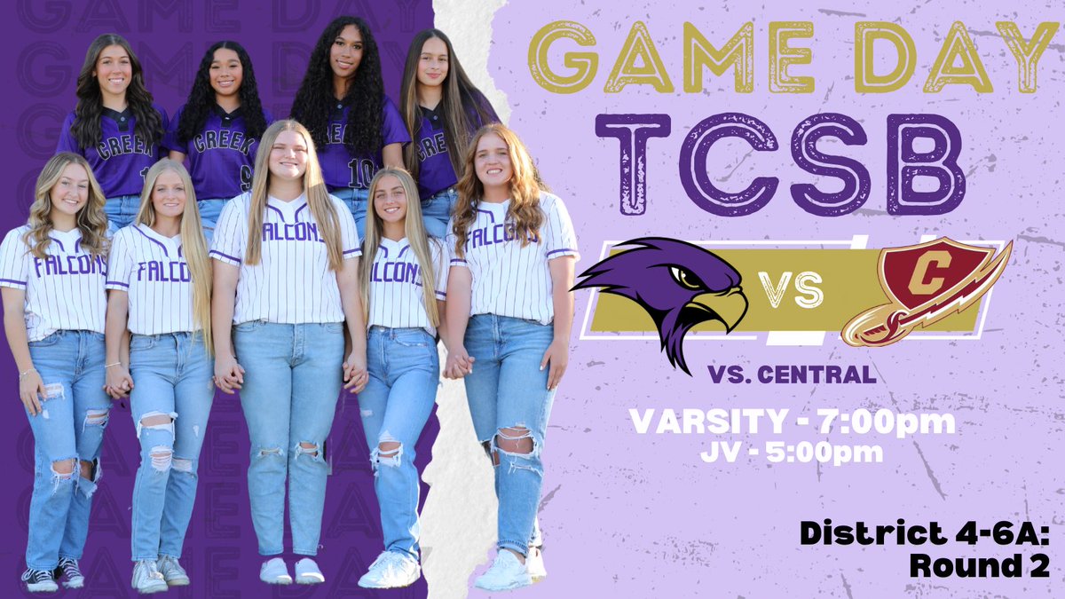 🚨Game Day🚨Final District Game🚨 🗓 4/19 🕧 V- 7:00pm ~ JV- 5:00pm 🆚 Central 📍 Fort Worth, TX 🏟 Falcon Softball Field 🎟 tinyurl.com/TCSBtickets24 ➡️ tinyurl.com/TCProgram24 📊 GameChanger.com 🏛 @KISDAthletics #TCOD *Playoff shirt link in program*