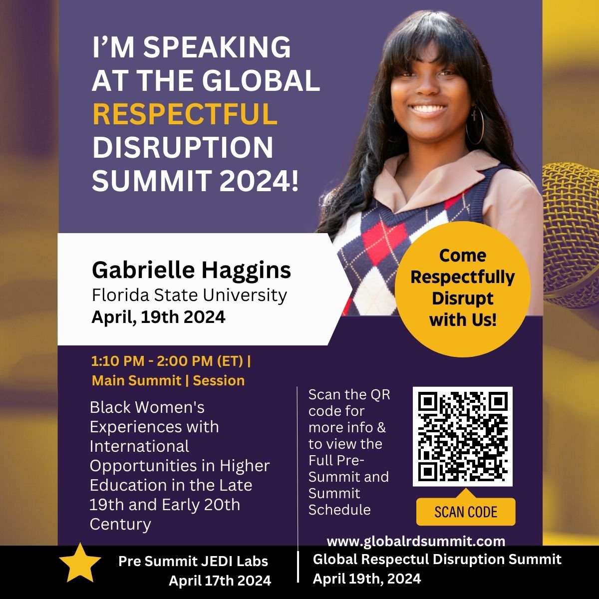 🌍Happy Friday! I am excited to be leading my first solo session at the 3rd annual Global Respectful Disruption Summit! #GRDS2024