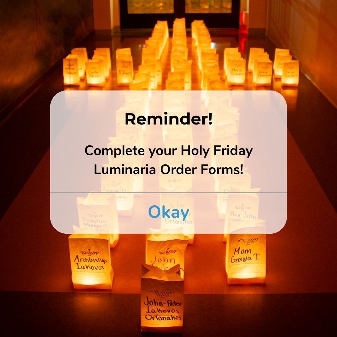stbarbaragoc's tweet photo. Only a couple weeks left, complete your luminaria order forms today! Turn in your hard-copy of the form to the church office, or complete the online form. 

https://t.co/DDnp775QNV https://t.co/W4LgaXSkfO