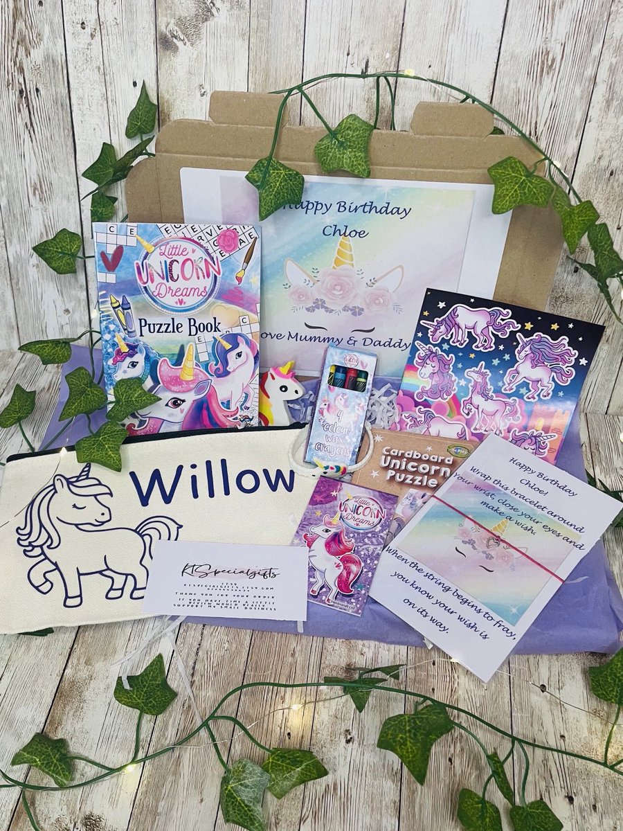 Lovely personalised Unicorn gift. Personalised pencil case, wish bracelet , colouring and activities. ktspecialgifts.etsy.com/listing/101501… #unicorngift #giftforgirls #girlsbirthday #birthdaygift #giftideas #unicornpencilcase #unicornwishbracelet #etsy #giftideasforgirls #unicornactivities