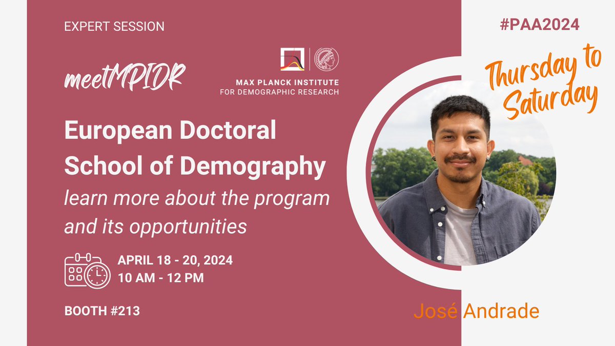 💡 Expert Session at #PAA2024 starting now! Stop by #booth213 today at #PAA2024 if you missed your chance yesterday. eaps.nl/page/european-… #poptwitter @MPIDRnews