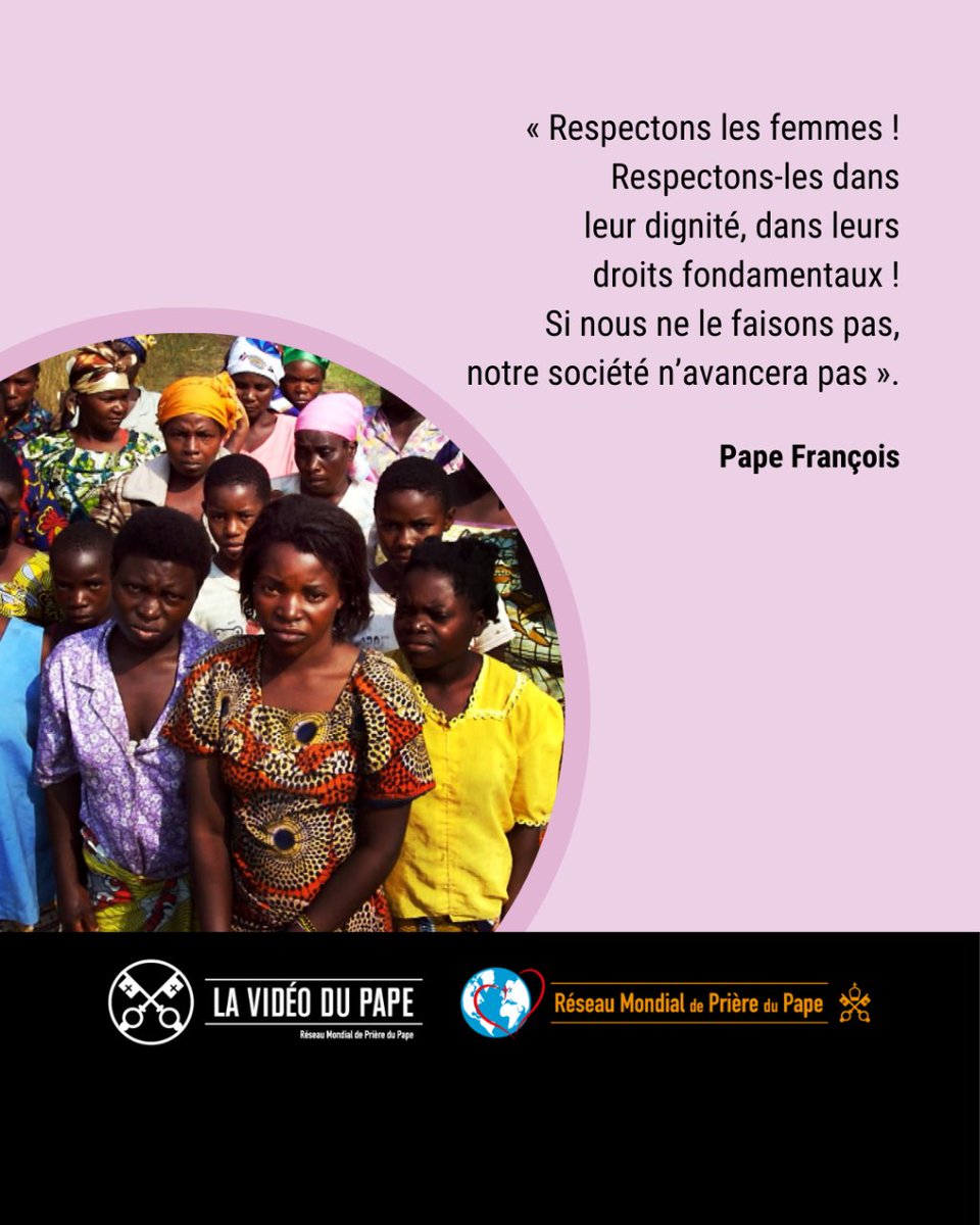 Les femmes sont essentielles au progrès de la société, contribuant à la croissance des familles, des communautés et des nations. Prions pour elles avec @Pontifex_fr et « ne privons pas les femmes de leur voix ! ».  youtu.be/oVUNlXZ_TGo