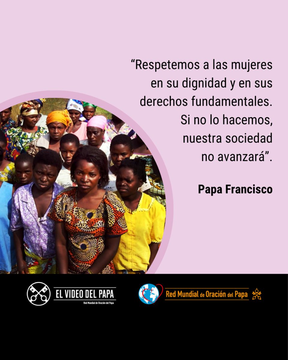 Las mujeres son esenciales para el progreso de la sociedad, aportando al crecimiento de familias, comunidades y naciones. Oremos por ellas junto a @Pontifex_es y “no les neguemos la voz a todas esas mujeres”. youtu.be/MHE5EFqz-3A