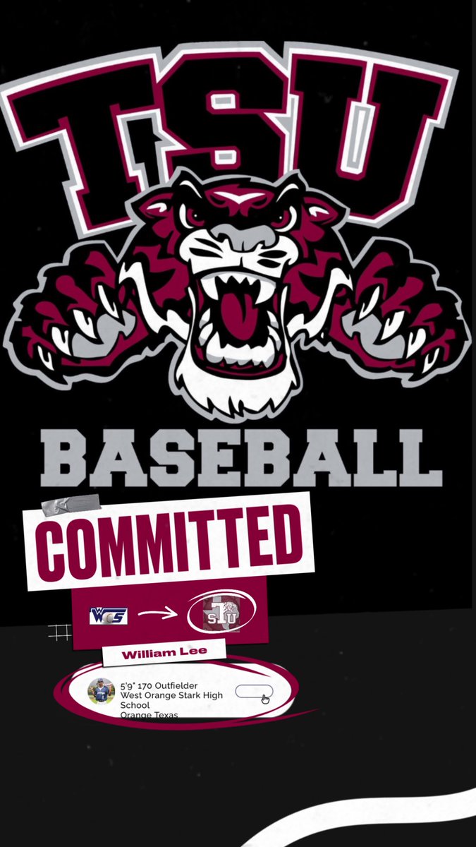 I am extremely blessed to say I will be attending Texas Southern University. Thank you to my family, my coaches, and my teammates.