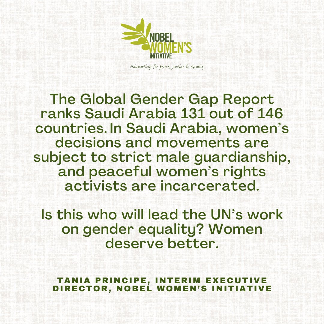 The @UN's decision to have Saudi Arabia helm the gender equality forum is nothing short of absurd. Women deserve better. Learn more: ow.ly/sK6O50Rgvmy