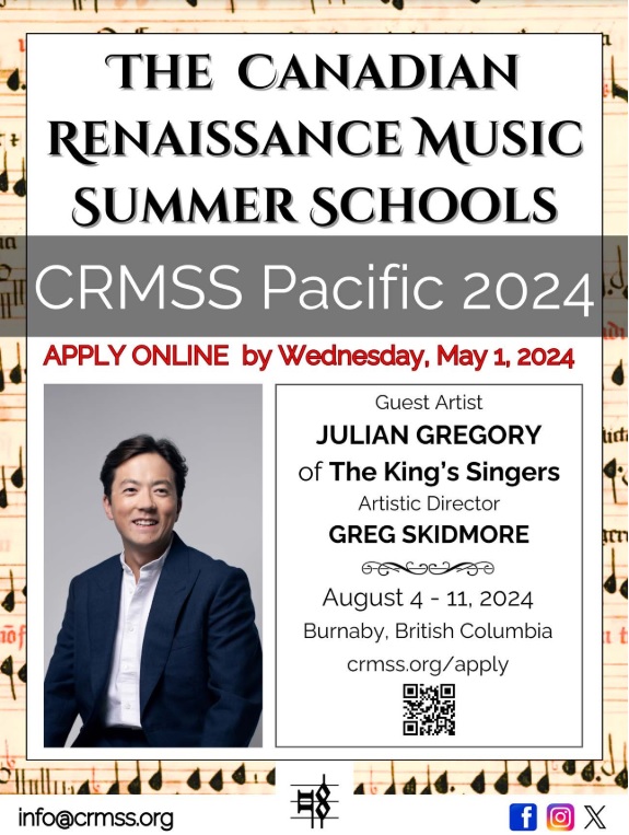 Canadian Renaissance Music Summer Schools (@canrenmusss) on Twitter photo Looking forward to seeing you on Canada's beautiful west coast! Application deadline: May 1, 2024! crmss.org/apply/crmss-pa… Looking forward to seeing you on Canada's beautiful west coast! Application deadline: May 1, 2024! crmss.org/apply/crmss-pa…