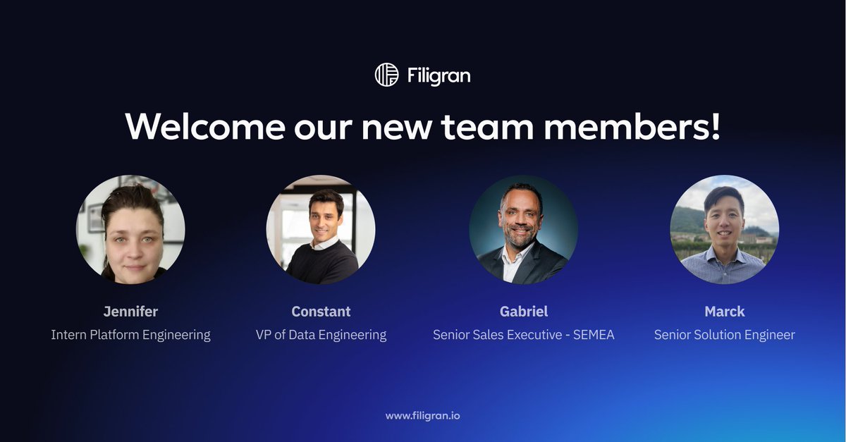 FiligranHQ's tweet photo. 👋 Welcome our new team members!
Thank you for being part of our team! We look forward to achieving great things together 🤝
#OpenCTI #OpenBAS #OpenSource #Cybersecurity #ThreatIntelligence #Software https://t.co/pfnyEhYPch