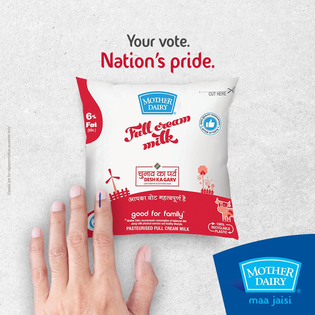 The largest democracy in the world is celebrating their biggest festival. @Ecisveep #Elections2024 #LokSabhaElections #MotherDairy