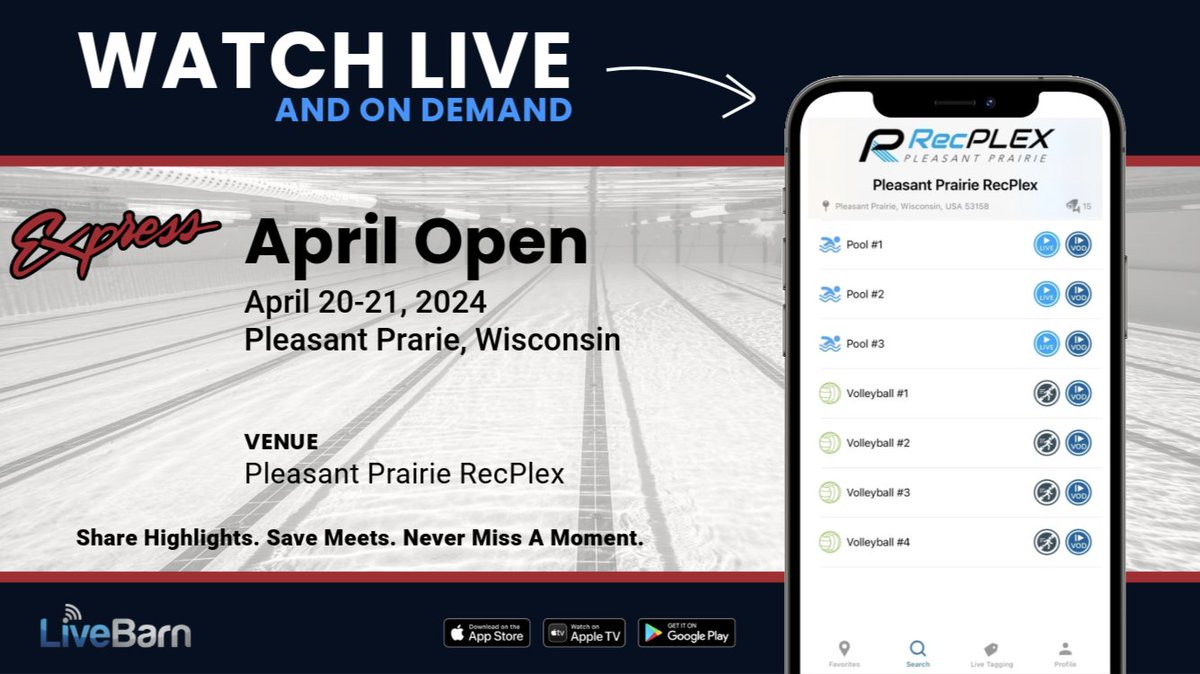 The April Open Meet, presented by the Waukesha Express Swim Team, begins tomorrow in Wisconsin!🏊 Can't make it to the pool? We are streaming the meet throughout the weekend. Watch live or on-demand for 30 days, and don't forget to submit your highlights! 🎥