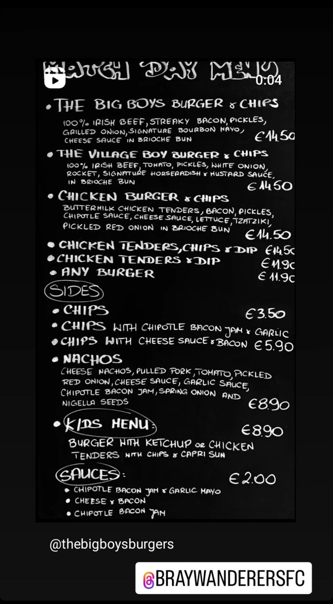The enchanced match day experience menu, thoughts Wanderers fans ??