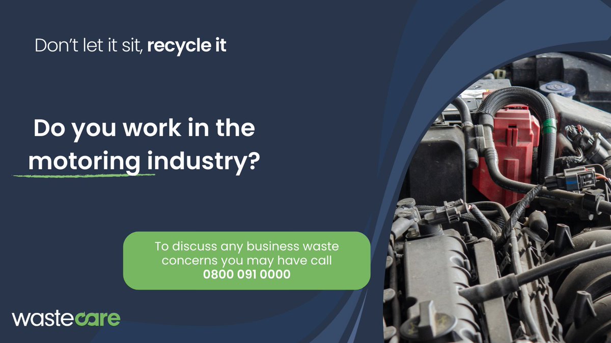 Are you in the #motoring industry and looking for a reliable #waste carrier? Wastecare are here to help you!🤝 From brake fluid to scrap tyres, we’ll never say no to a challenge. With 13 sites across the nation, arranging a collection is as easy as calling 0800 091 0000☎️