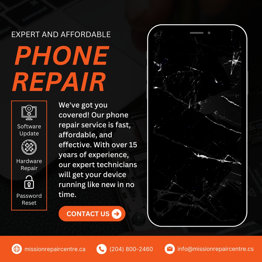 Contact us now! 📱👨‍🔧

🌐missionrepaircentre.ca
✉info@missionrepaircentre.ca
📞2048002460

#MissionRepair #MobileRepair #LaptopRepair #ComputerRepair #AppleRepair #AndroidRepair #DataRecovery #GadgetRepair