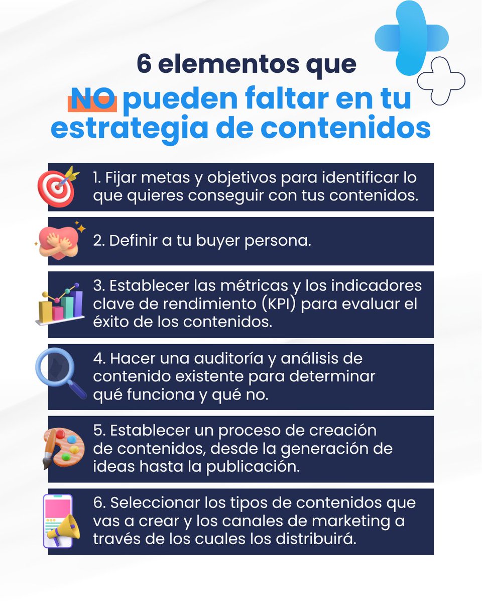 No te saltes estos elementos cuando crees tu estrategia de #contenidos.👇