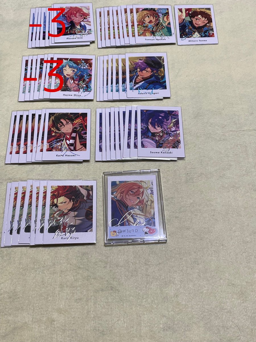 W3s9D's tweet photo. 【交換】あんスタ ぱしゃっつ Extra 笑門来福
(譲)スバル:6 真緒:5 真:7 奏汰:6 鉄虎:5 忍:7 一彩:4 藍良:6 マヨイ:8 凪砂:1 薫:4 嵐7 つむぎ:9 宙:7 班:6 なずな:5 友也:9 光:1 創:4 アドニス:7 敬人:7 颯馬:9 紅郎:7 https://t.co/VzhRMQ6hQN