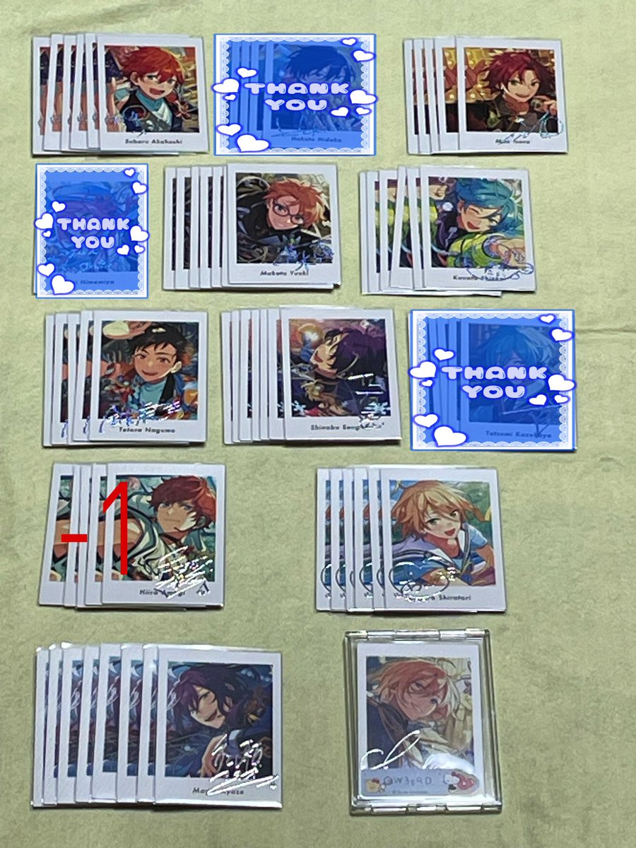 W3s9D's tweet photo. 【交換】あんスタ ぱしゃっつ Extra 笑門来福
(譲)スバル:6 真緒:5 真:7 奏汰:6 鉄虎:5 忍:7 一彩:4 藍良:6 マヨイ:8 凪砂:1 薫:4 嵐7 つむぎ:9 宙:7 班:6 なずな:5 友也:9 光:1 創:4 アドニス:7 敬人:7 颯馬:9 紅郎:7 https://t.co/VzhRMQ6hQN