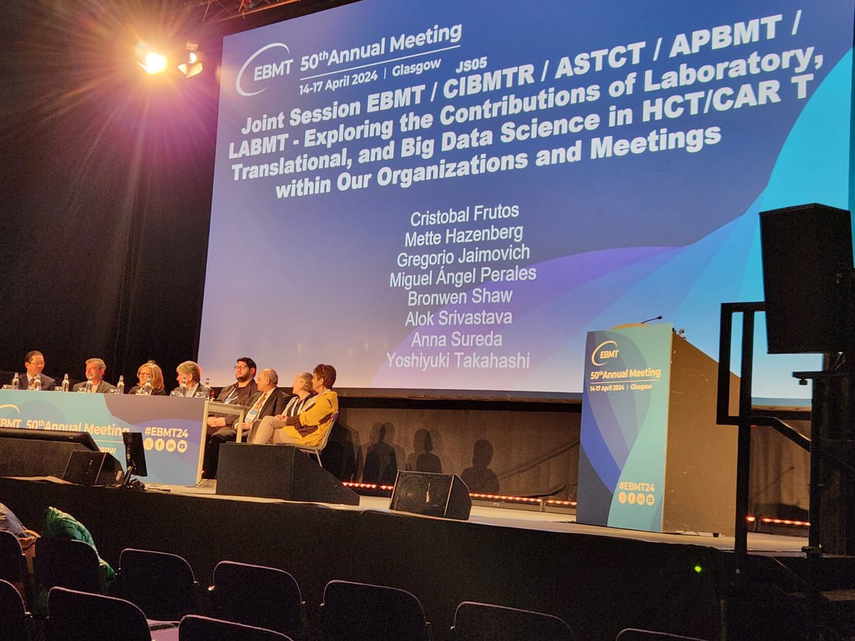 El 17 de abril,en la ciudad de Glasgow-Escocia, en el marco del 50 th Congreso Europeo @TheEBMT , el Dr. Cristóbal Frutos @chano_py , Presidente de la @LABMT2 (Grupo Latinoamericano de Trasp. de M.O.) nos representó como disertante en tan importante evento científico! #EBMT2024