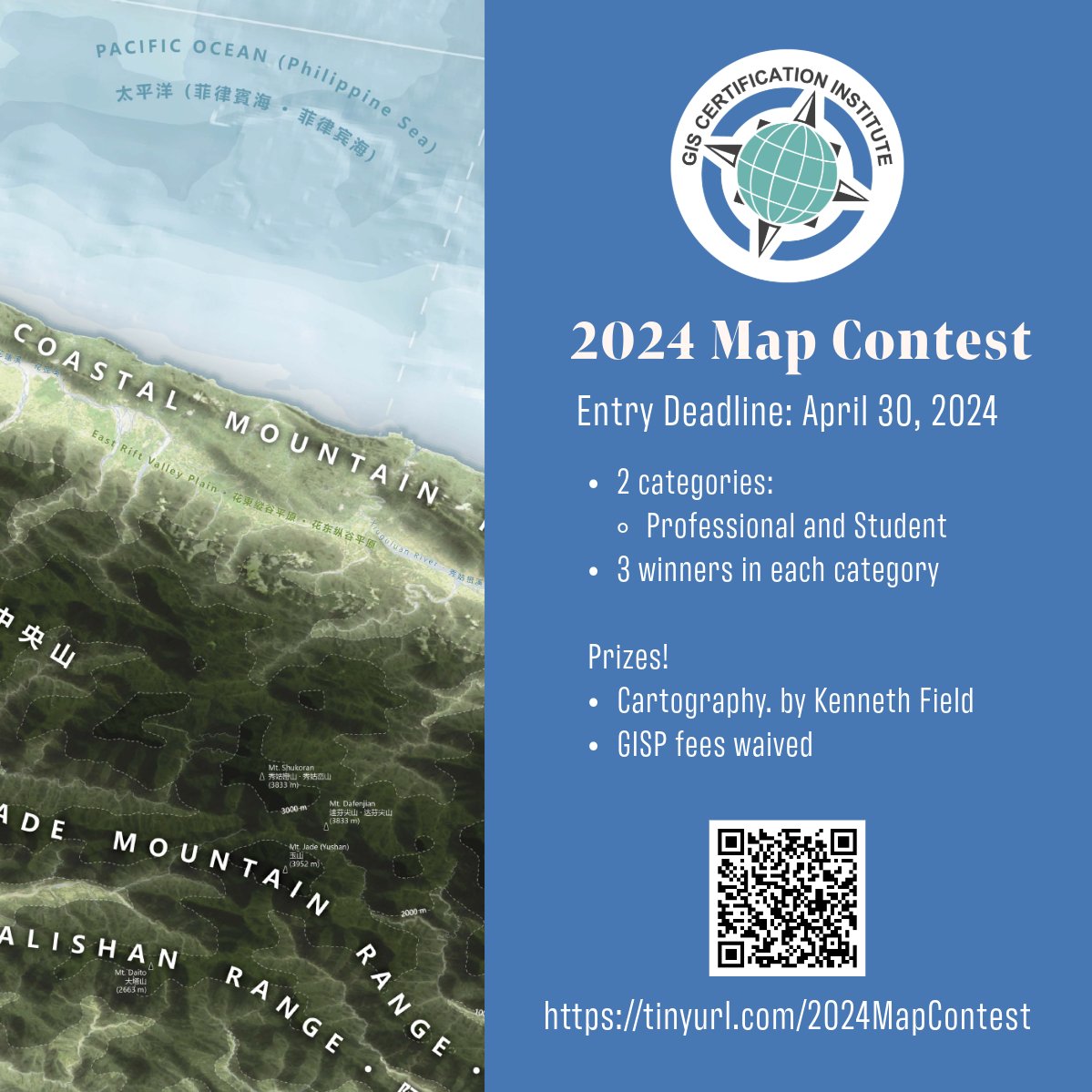 The deadline for the 2024 GISCI Map Contest is rapidly approaching - April 30! Get busy mapping and showcase your work! Anyone can enter. Complete details: tinyurl.com/2024MapContest #GISChat #Cartography