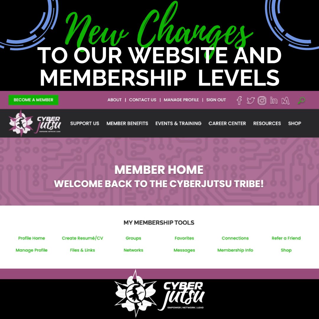 To better support the #cyberjutsutribe, our website and membership levels have changed! 💻 If you have experienced any issues lately, please let us know via email. Please watch the video below to learn more. 🎥: loom.com/share/c622201b…