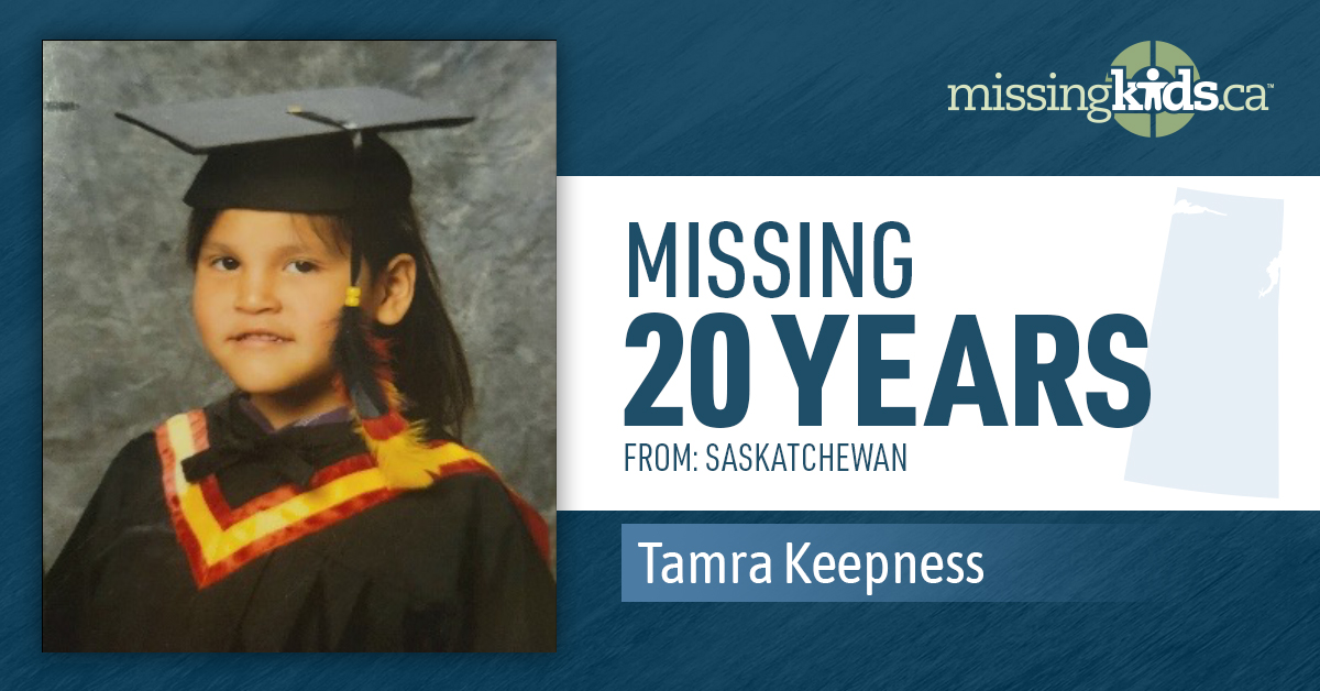 Tamra was only five years old when she went missing. 

If you have information that could bring Tamra home, report to <a href="/reginapolice/">Regina Police</a> or MissingKids.ca.