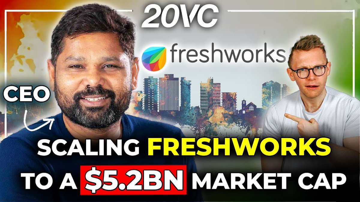 Freshworks has to be one of the great Indian success stories of the past 15 years. 🚀 $5.27BN Market Cap 💸 $597M Annual Revenue 🇮🇳 1st Indian SaaS to feature on the NASDAQ My 6 key takeaways with CEO & Founder @mrgirish 👇