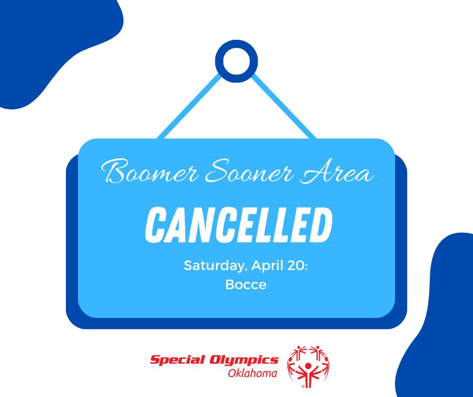 Due to inclement weather, the bocce event on Saturday, April 20 in Boomer Sooner has been cancelled. Please note, all registered participants for this event will still qualify for Summer Games.