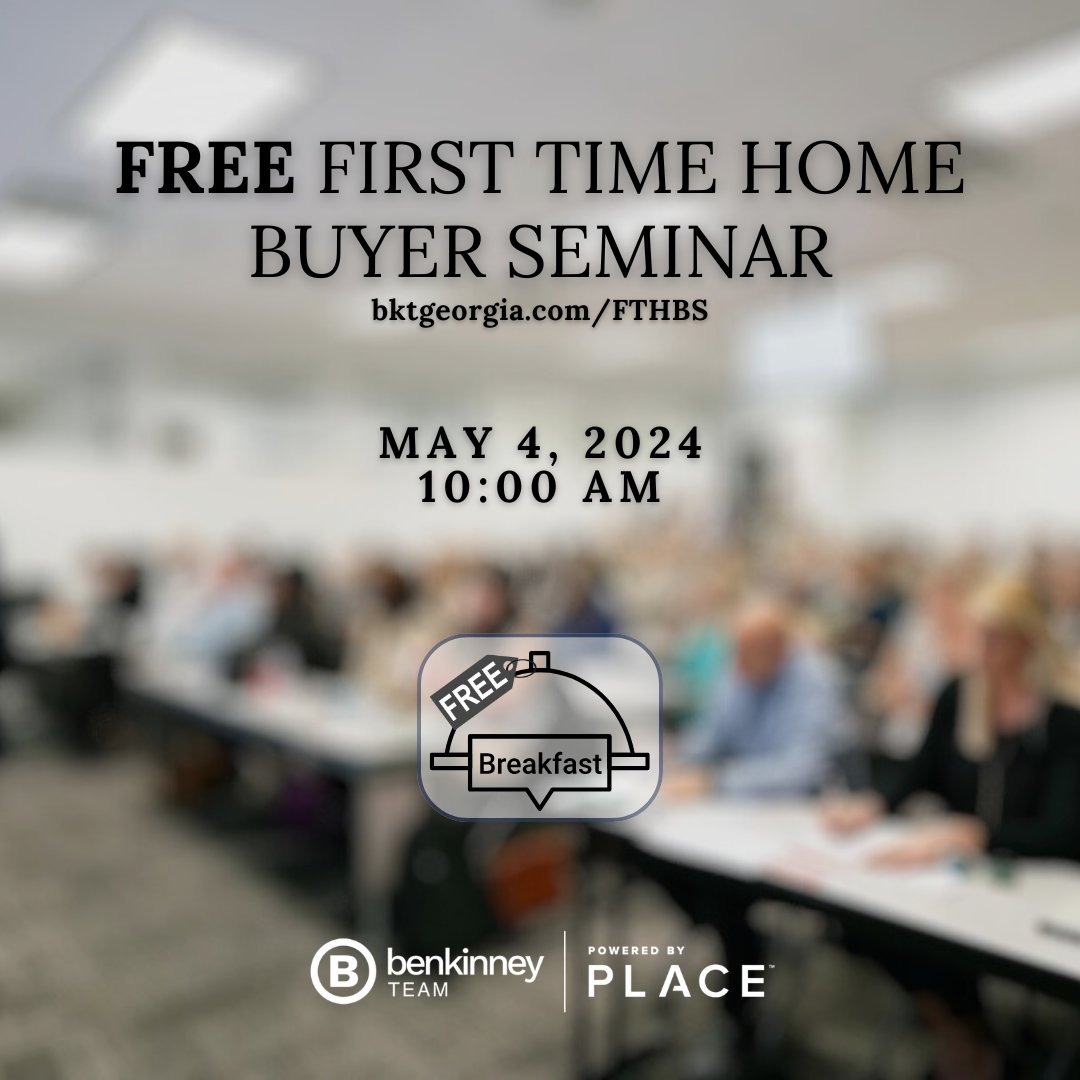 First Time Home Buyer Seminar

Register: bktgeorgia.com/FTHBS

We’re dishing up a delicious, complimentary breakfast 

#sellingatlanta #bktatlanta #bktatl #place #placeinc #ourhappyplace #benkinneyteam #atlantarealtor #findyourplace #atlantahomesforsale #sellatlanta