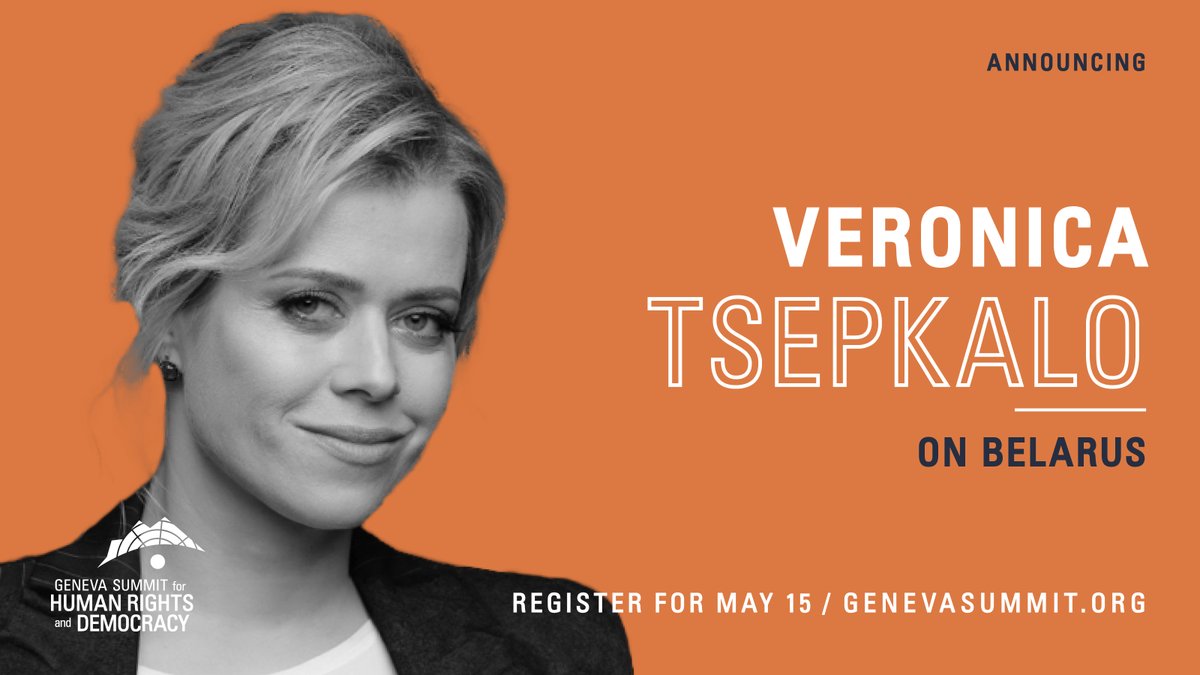 SPEAKER ANNOUNCEMENT: Exiled #Belarus opposition leader @VTsepkalo will speak at #GenevaSummit2024. Register here to join us on May 15th ➡️ rb.gy/4b1xav