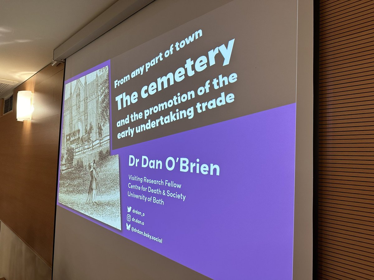 Presentation time in Athens at International Conference on Cemetery Studies. Lots of fun to talk about the use of the cemetery in the funeral trade’s promotional materials. A trip to the 1840s by way of Arnos Vale.