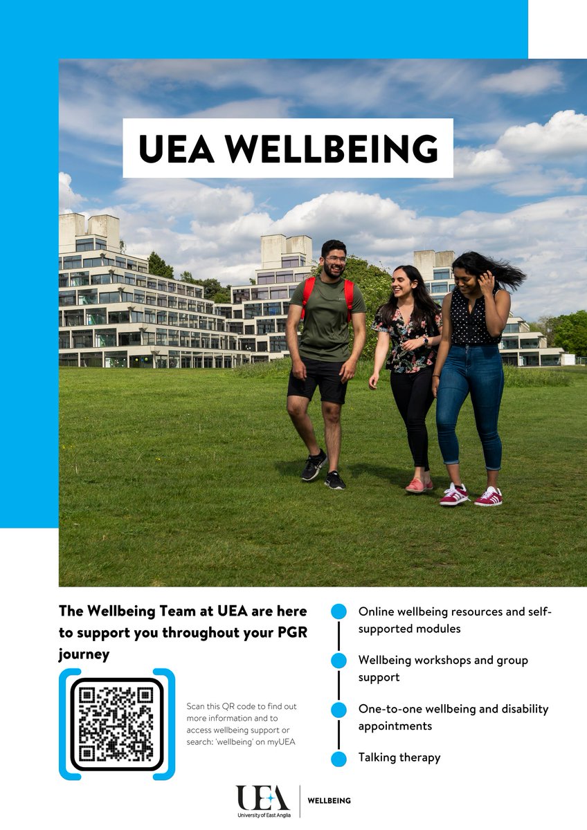 A reminder to all our PGR students that our Wellbeing Team is there to provide direct support throughout your period of study. my.uea.ac.uk/divisions/stud…