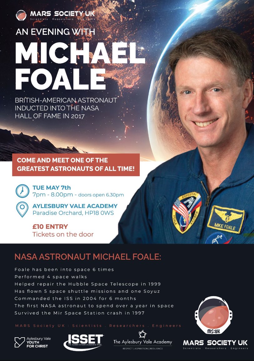 TheMarsSociety's tweet photo. If you're going to be in the UK in May, check out this special evening event hosted by @MarsSocietyUK! #spaceadvocacy #astronaut #unitedkingdom 🇬🇧 https://t.co/K52R1nJYIl