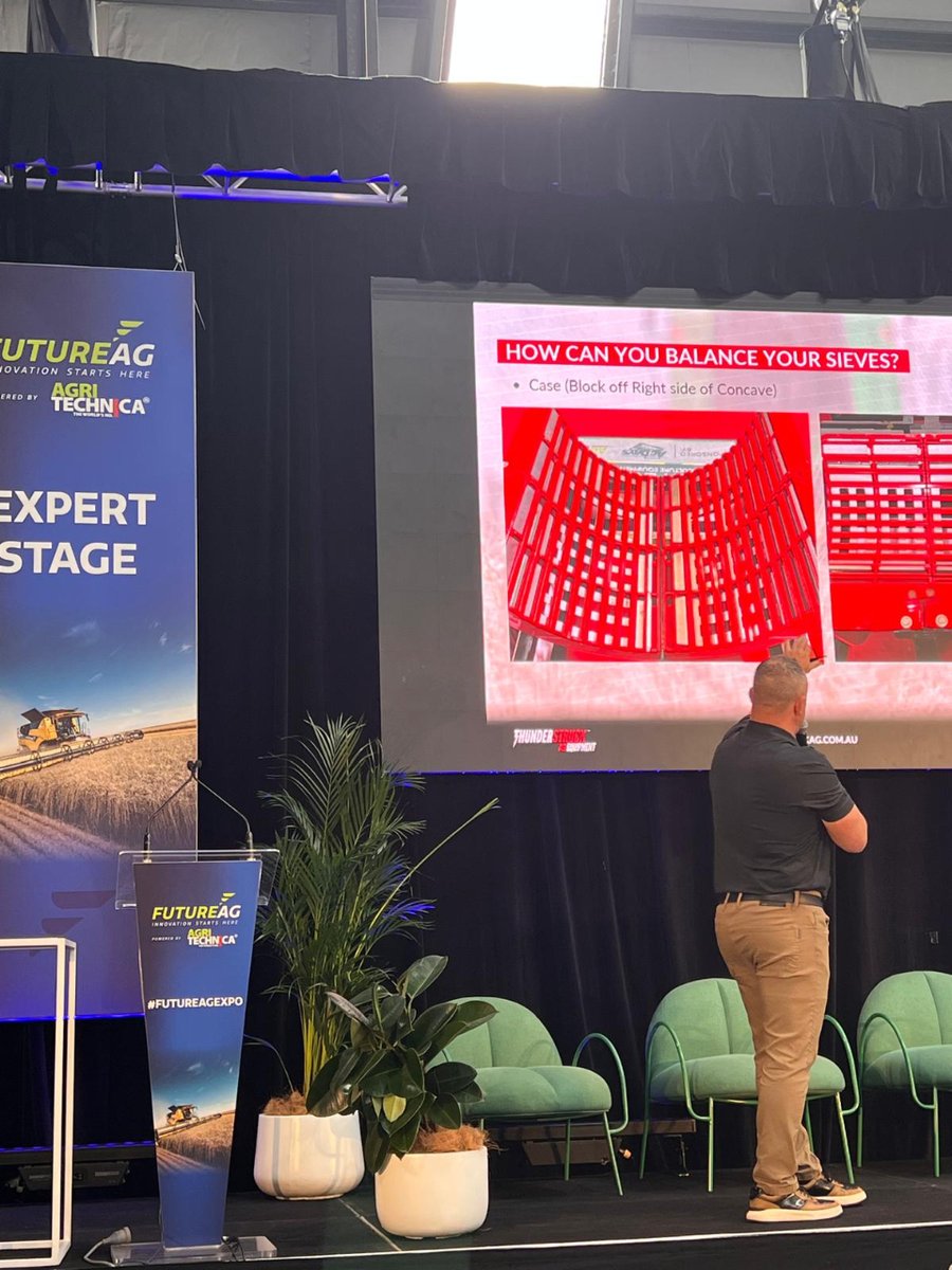 ThunderstruckAg's tweet photo. We'd like to thank FututreAg for having us on the experts stage and allowing Jeremy to speak to the great farmers in Australia on the issues of grain loss and how we can help.

#Thunderstruck #FutureAg #agriculture #farmshow #agshow #Australia #landdownunder #tradeshowwarriors https://t.co/2SQgwx1UzQ