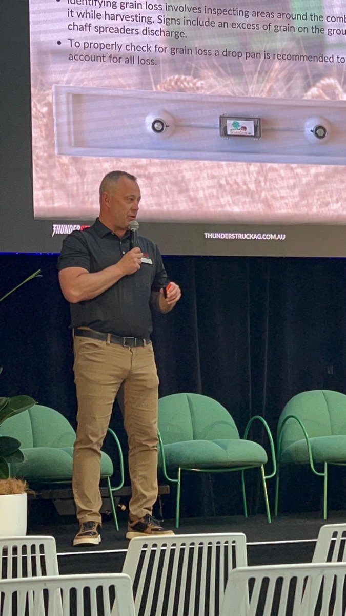ThunderstruckAg's tweet photo. We'd like to thank FututreAg for having us on the experts stage and allowing Jeremy to speak to the great farmers in Australia on the issues of grain loss and how we can help.

#Thunderstruck #FutureAg #agriculture #farmshow #agshow #Australia #landdownunder #tradeshowwarriors https://t.co/2SQgwx1UzQ