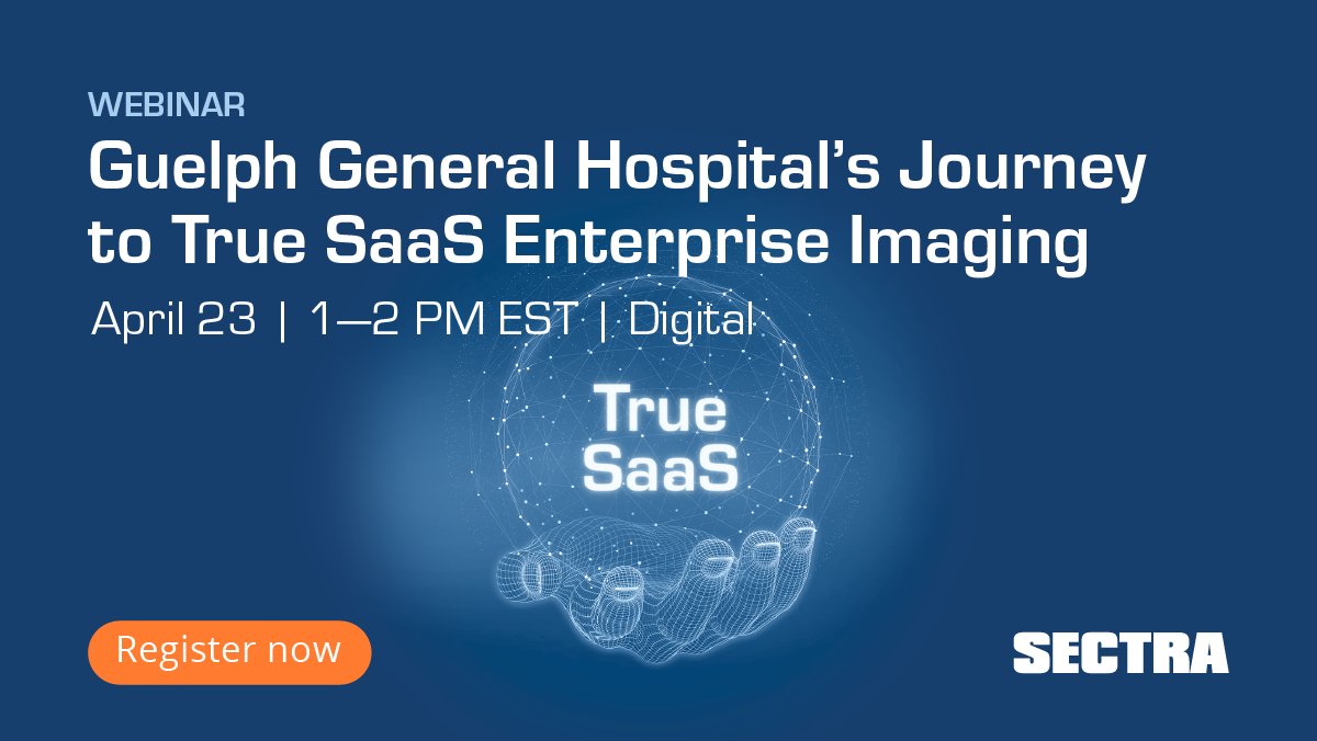 We are days away from our latest webinar, co-developed with Microsoft, featuring Guelph General Hospital on their journey to Sectra One Cloud—a True SaaS #EnterpriseImaging. Sign up to learn about the benefits of True #SaaS: shorturl.at/biQU7 #HealthTech #Cloud